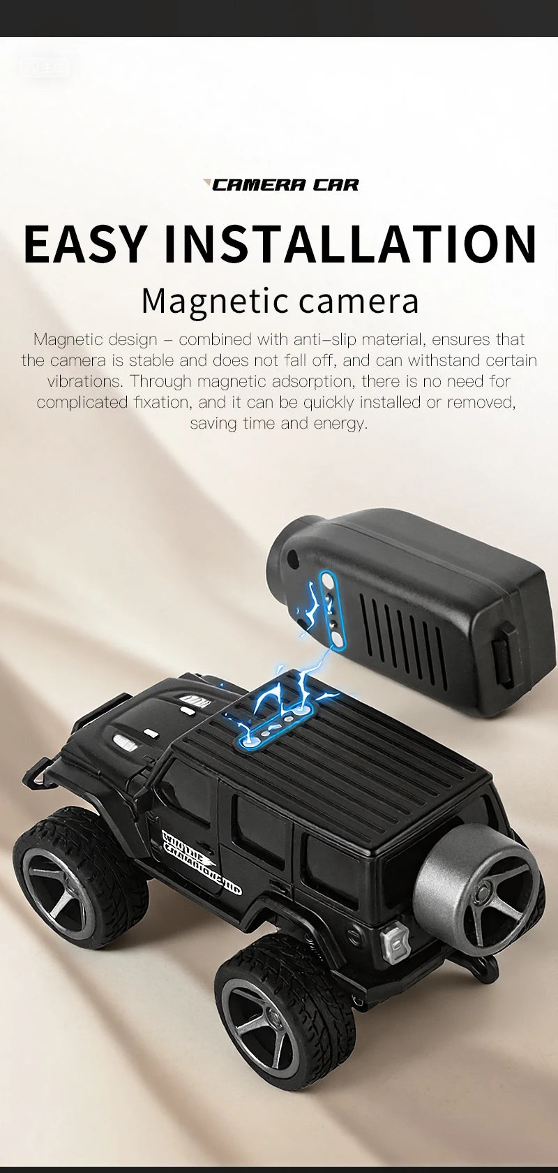 Mini RC Climbing Car with HD Camera and LED Lights