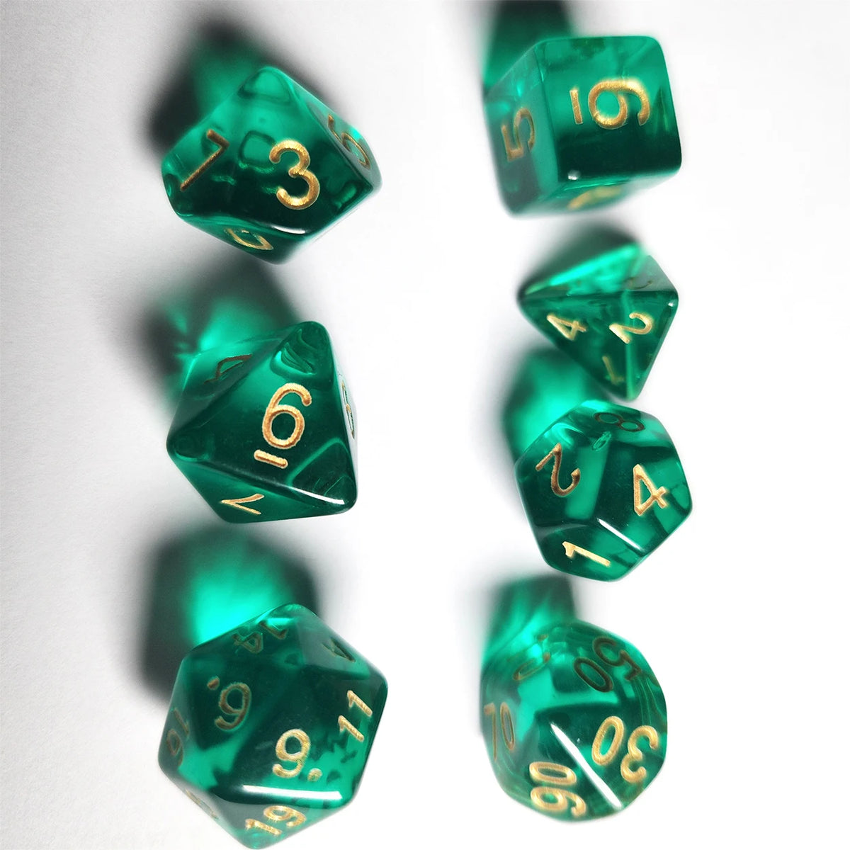 Translucent Green Polyhedral Dice Set (7-Piece)