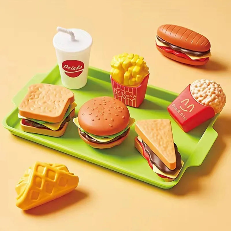 Pretend Play Hamburger & Food Toy Set