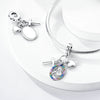 Sterling silver charm beads set featuring cross, angel, and evil eye designs for DIY jewelry making