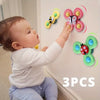 Suction Cup Spinning Top Toy with Cute Bug and Flower Design