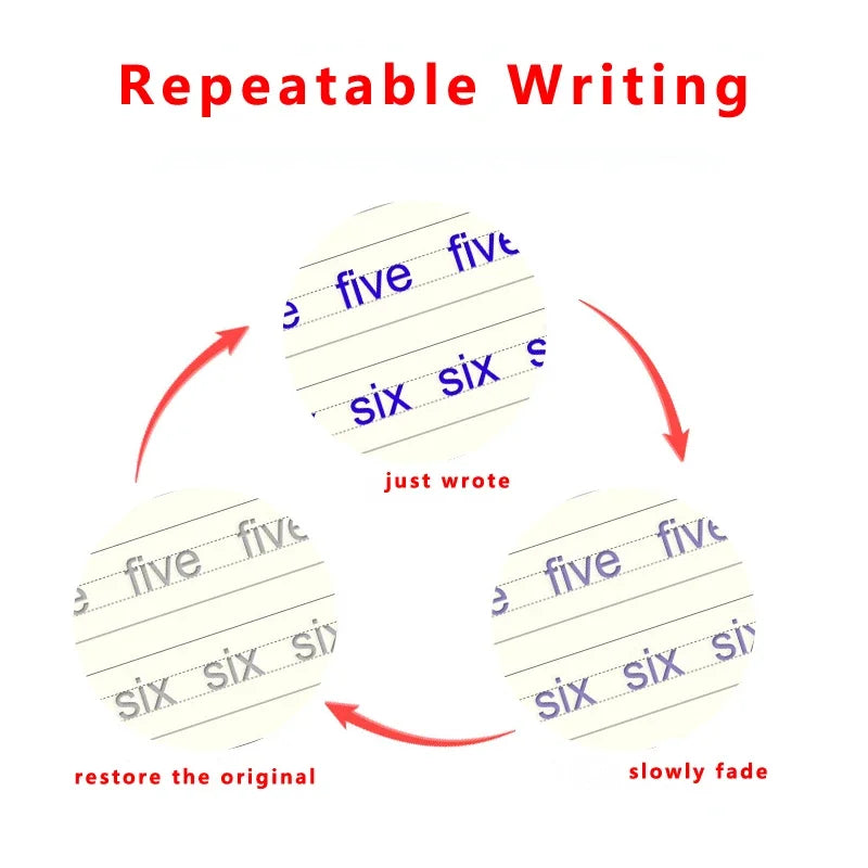 Reusable Grooved Handwriting Books for Kids — Magic Ink Practice Set