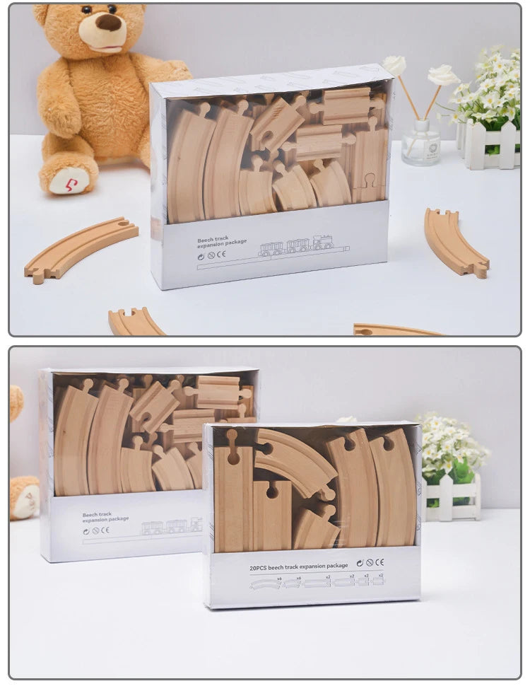 Wooden Train Track Expansion Set – Compatible with All Major Brands