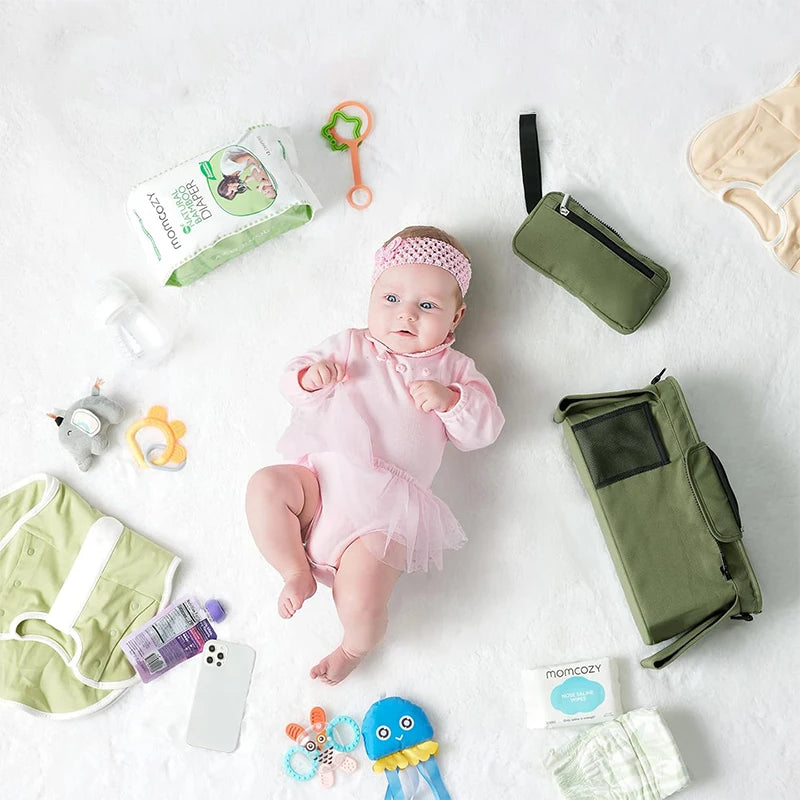 Large Capacity Hanging Stroller Organizer Bag for Diapers & Baby Essentials