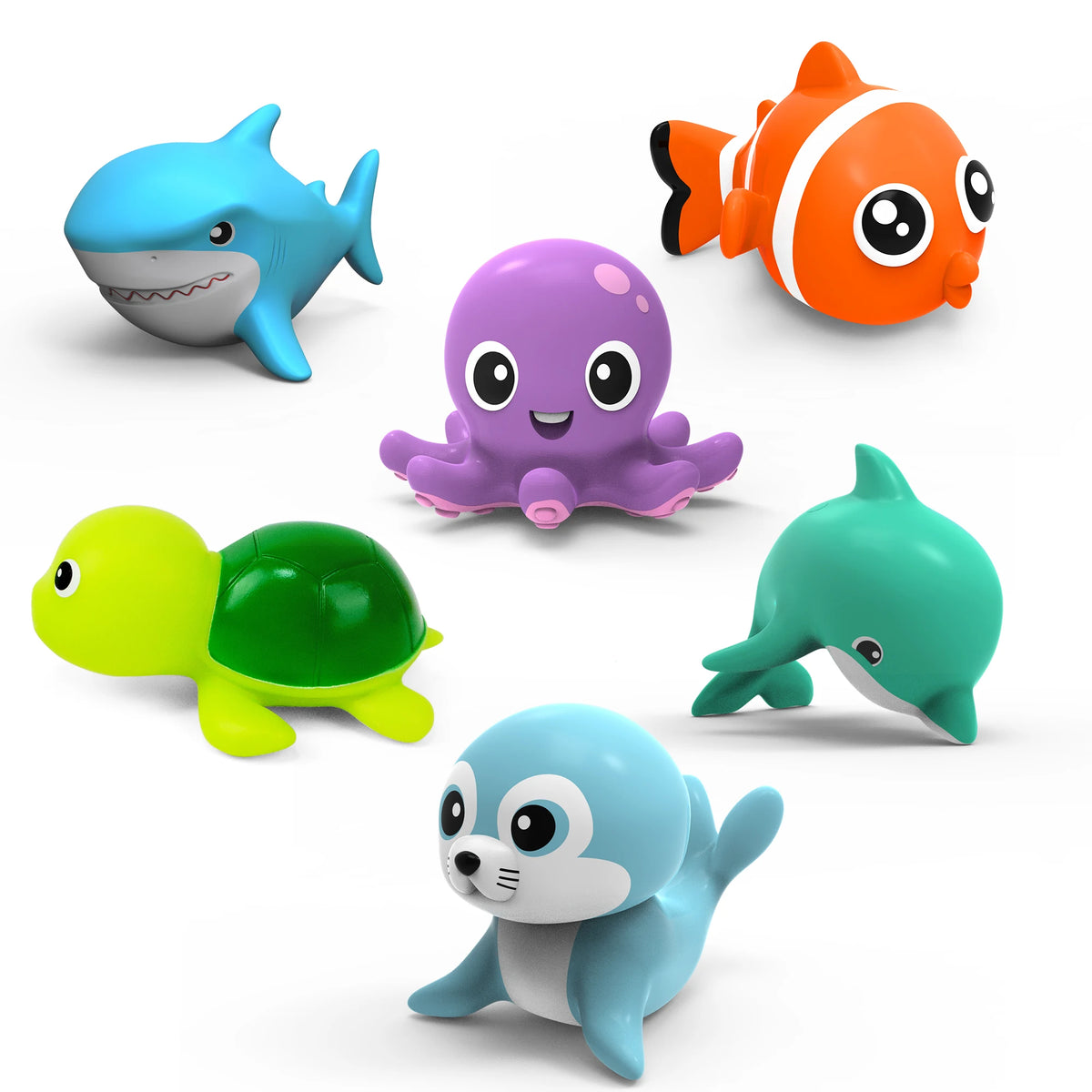 8-Piece Wind-Up Sea Animal Bath Toys Set