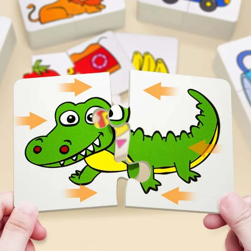Montessori Wooden Animal Puzzle Set with Storage Box