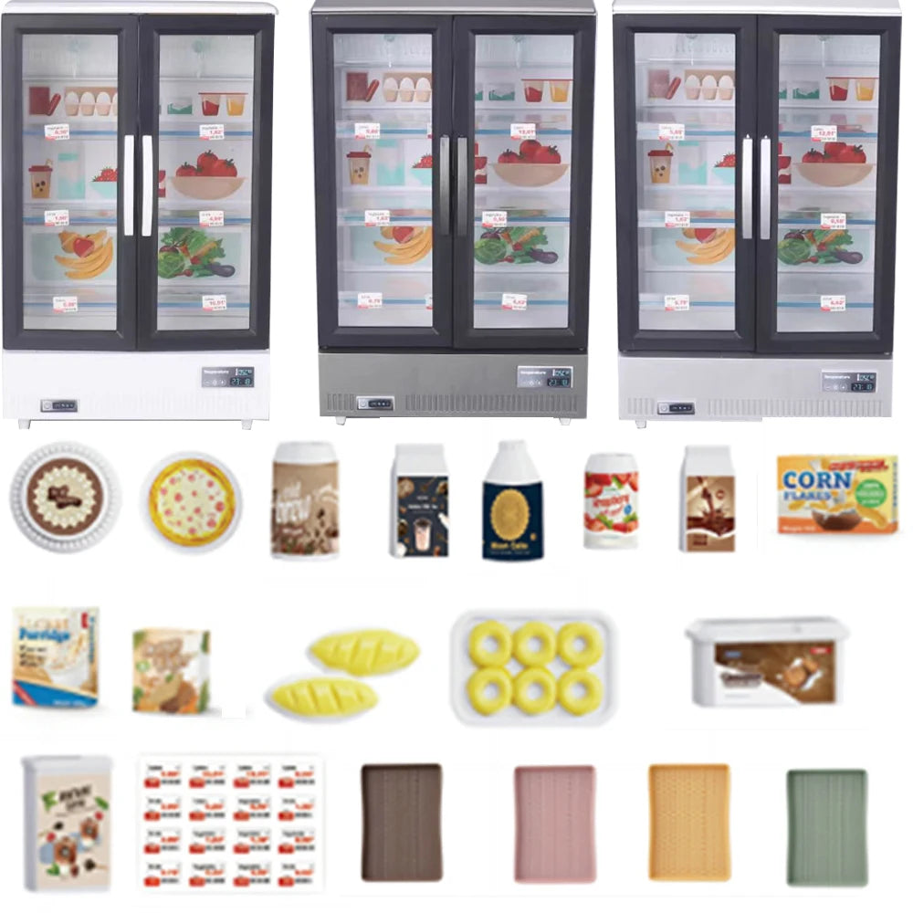 Miniature Play Refrigerator with Light & Sound for Kids