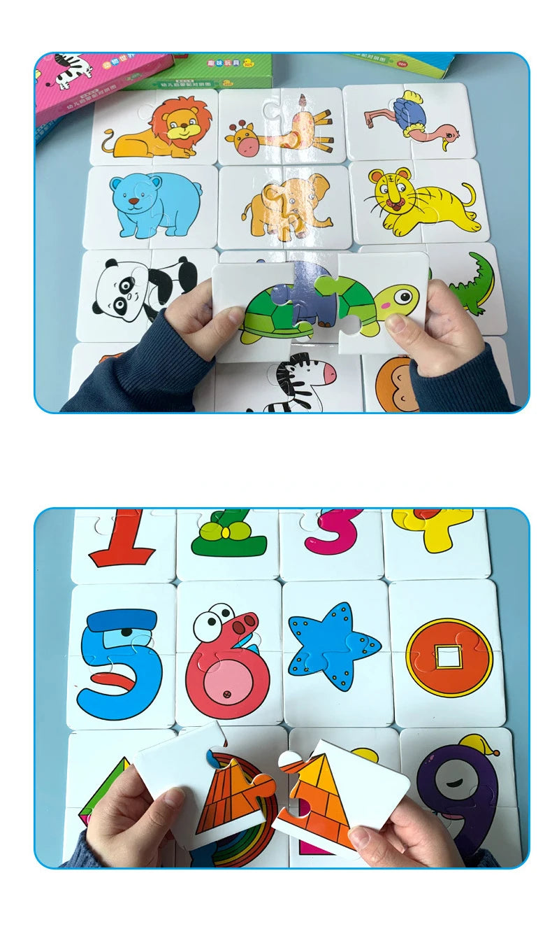 Toddler Animal & Fruit Puzzle Cards with Truck Matching Game