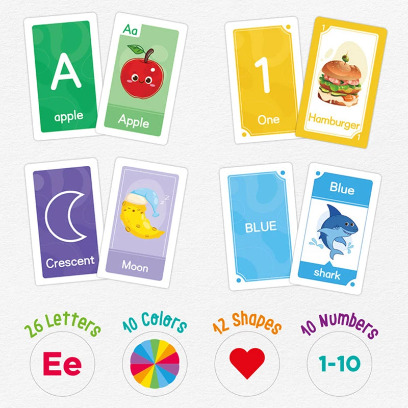 Early Learning Flash Cards Set: Letters, Numbers, Shapes & Colors