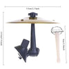 A black clip-on mini alloy cymbal car air vent ornament with a brass top and a white hanging piece.