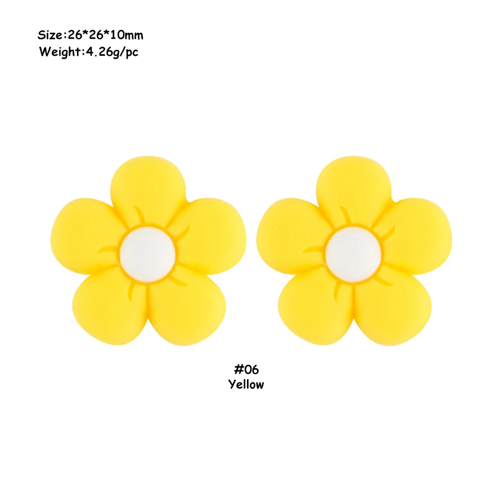 Colorful Silicone Flower Beads for Jewelry Making