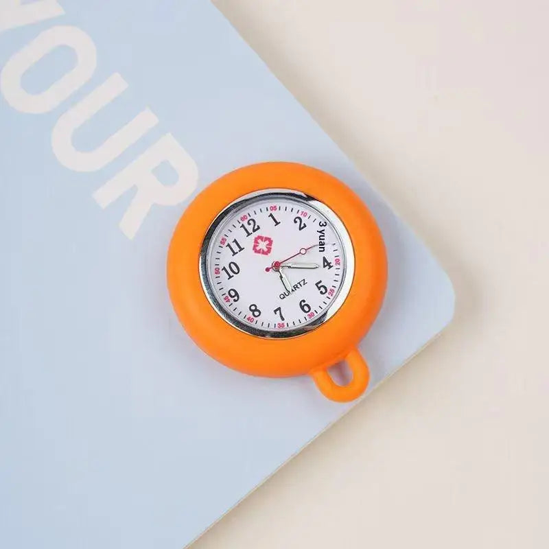 Colorful Silicone Nurse Pocket Watch with Brooch Pin