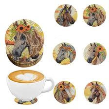 DIY Animal Diamond Painting Coaster Set with Wooden Base