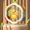 A colorful baby musical instrument set featuring a hand drum and shake rattle for toddlers.