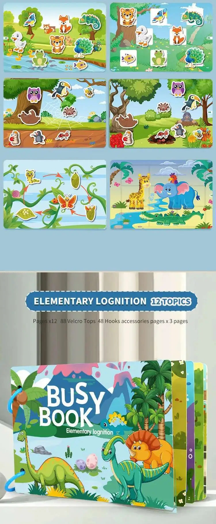 Montessori Quiet Busy Book for Early Learning