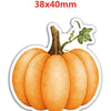 An autumn orange pumpkin with a green stem and leaves, used as flatback resin décor.