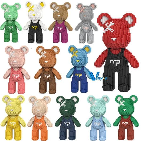 Bunte Sternbär Mini-Bausteine in verschiedenen Farben und Stilen.