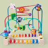 Wooden Bead Maze Roller Coaster with Abacus for Toddlers