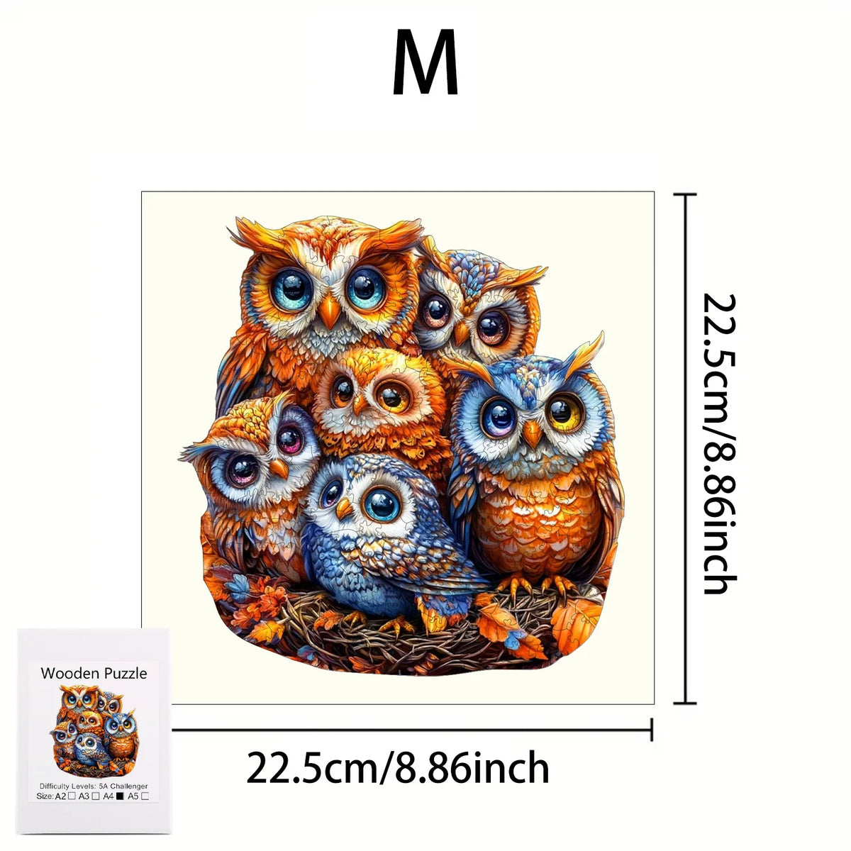Premium Wooden Jigsaw Puzzle – Villa Peacock Owl Landscape