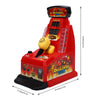 A red interactive finger boxing machine with an LED display and sound effects.