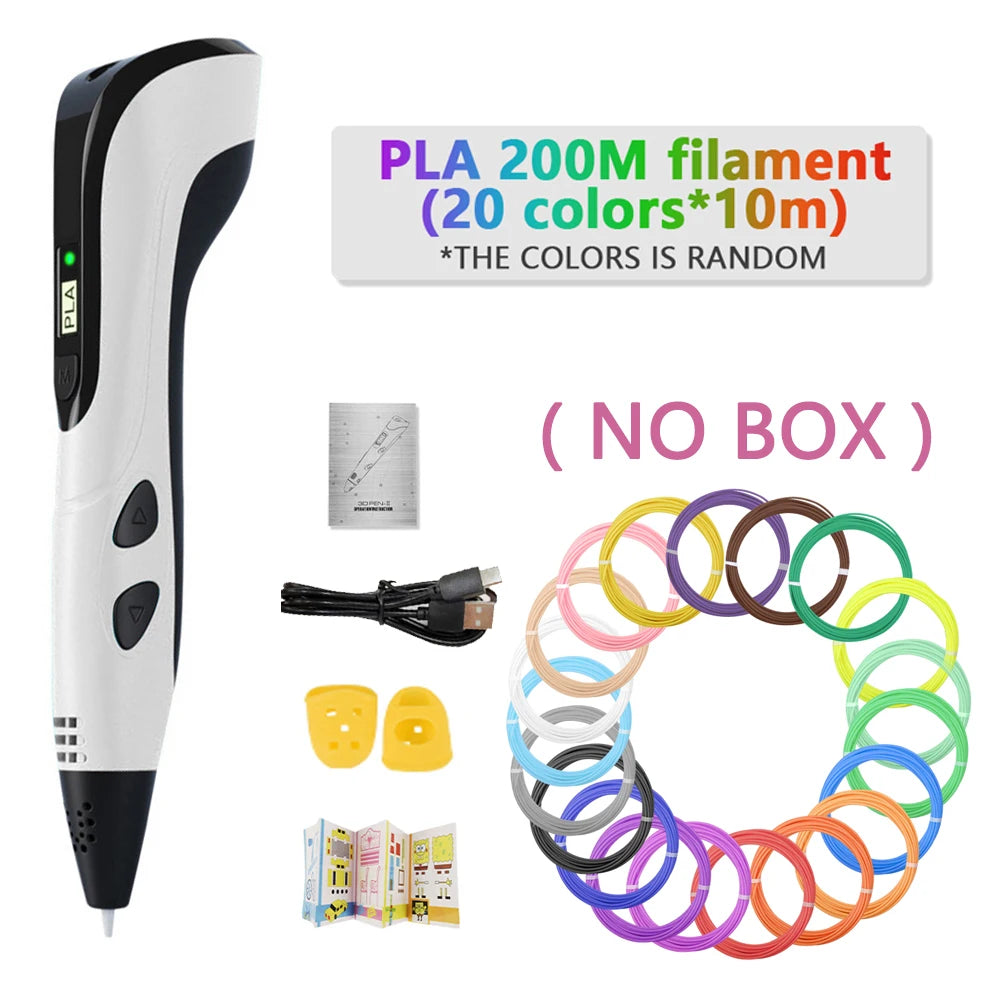 3D Printing Pen with LCD Display and PLA Filament for Kids