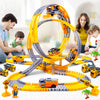 Electric Track Car Toy Set for Kids with Engineering Vehicles