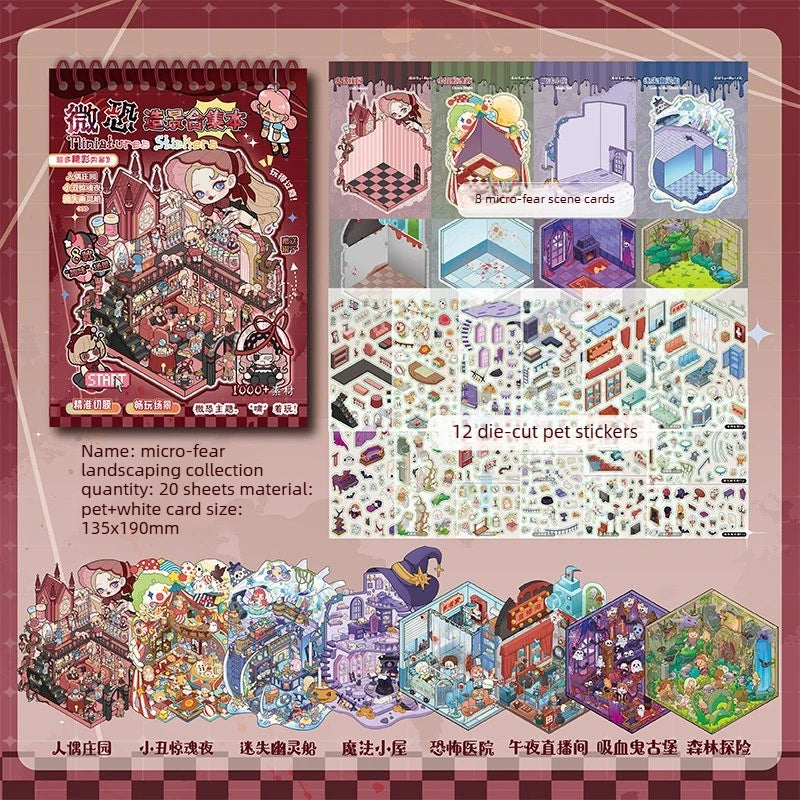 3D Landscape Sticker Collection Book for Scrapbooking & Journaling