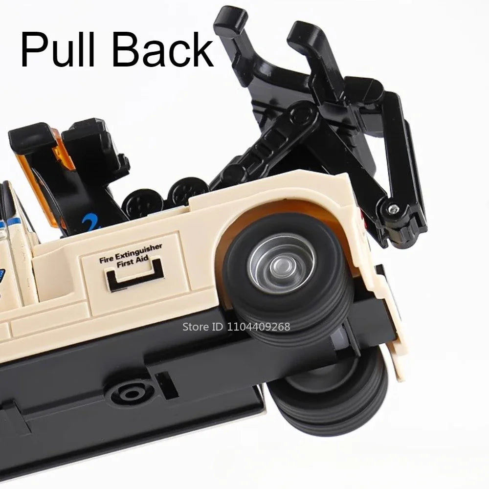Diecast Metal Container Truck with Trailer – Pull-Back Action