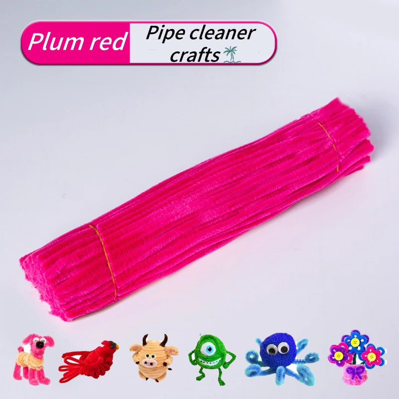 100-Piece Chenille Stem Pipe Cleaners for Crafts & Decor