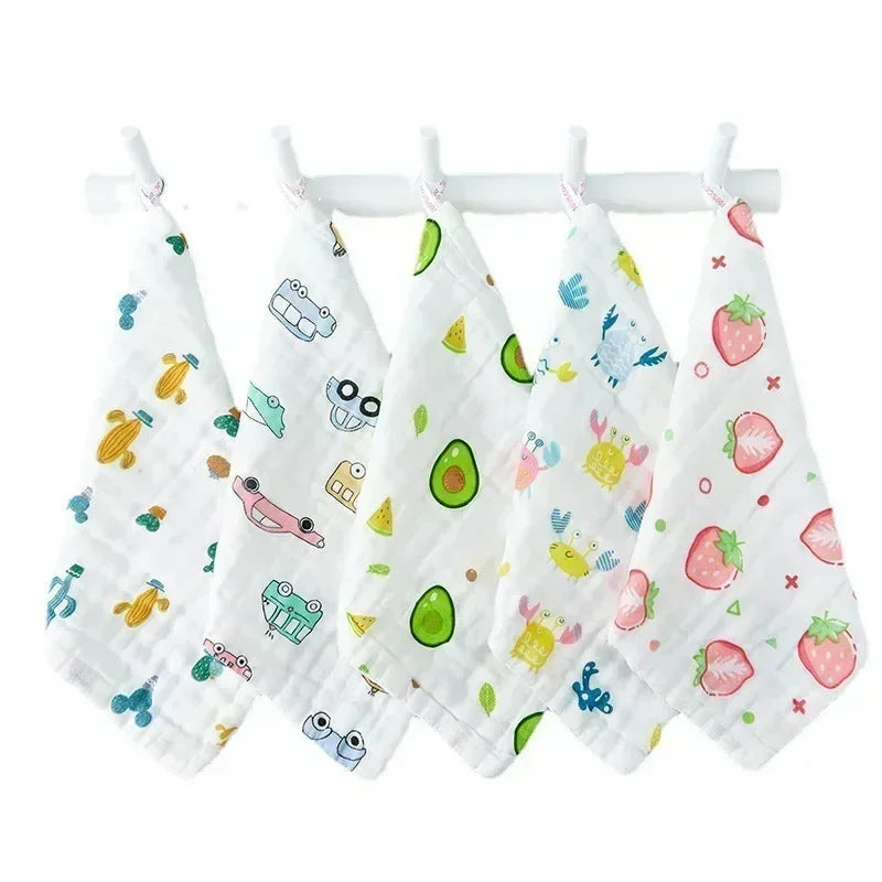 Soft Cotton Muslin Baby Washcloths (Set of 5)