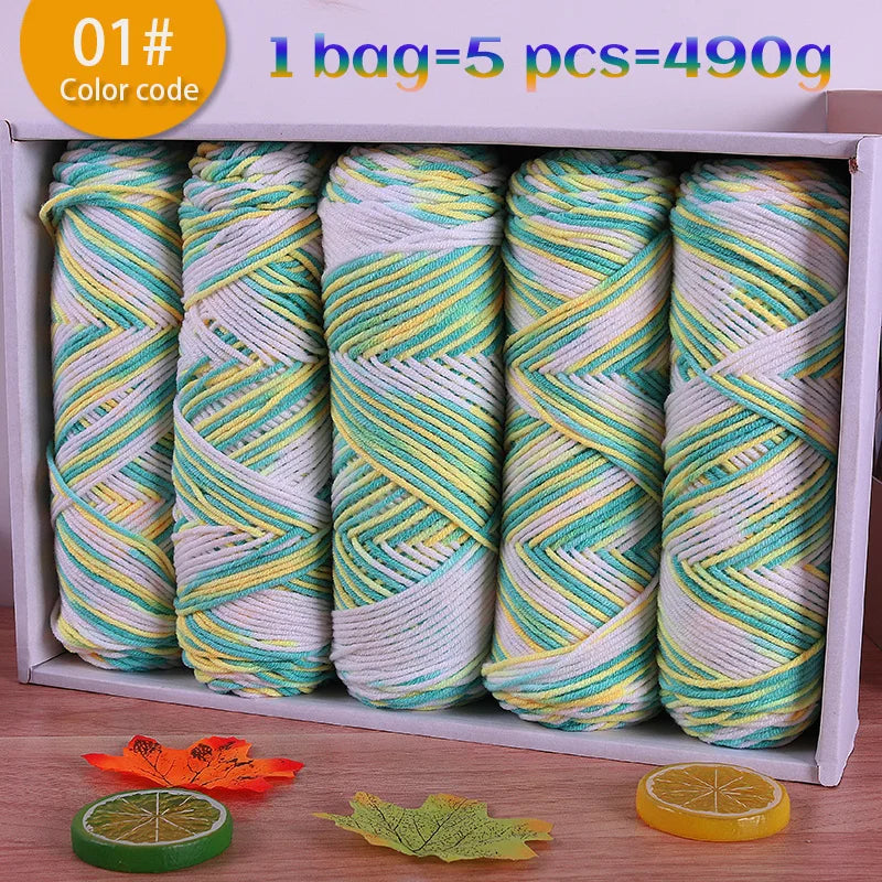 Multicolor Gradient Dyed Acrylic Yarn for Knitting & Crochet