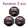 Random 3 pcs Halloween Mystery set of squishy fidget toys including glitter pumpkin, eyeball, and skull stress relief balls