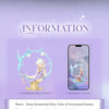 A purple and white graphic featuring a description of sleep, dreams, and romance, alongside an illustration of a fairy figure