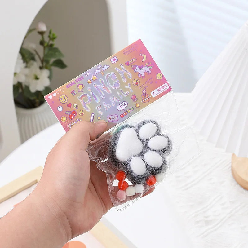 Kawaii Donut Cat Paw Squeeze Toy – Stress Relief Sensory Play