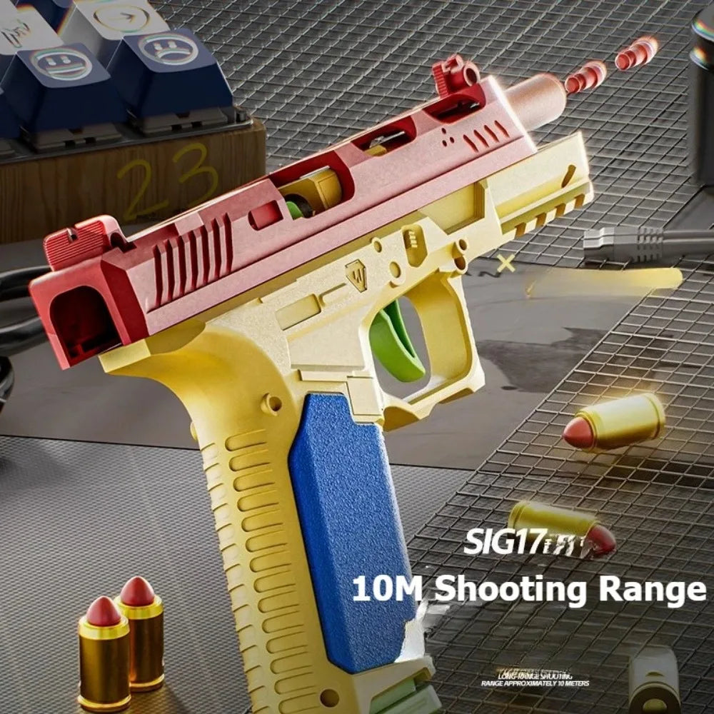 Realistic Building Block Toy Pistol with Shell-Ejecting Action