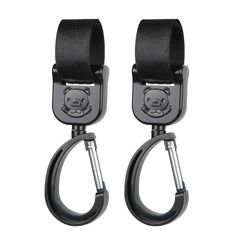 360° Rotating Stroller Bag Hooks – Universal Organizer for Baby Prams