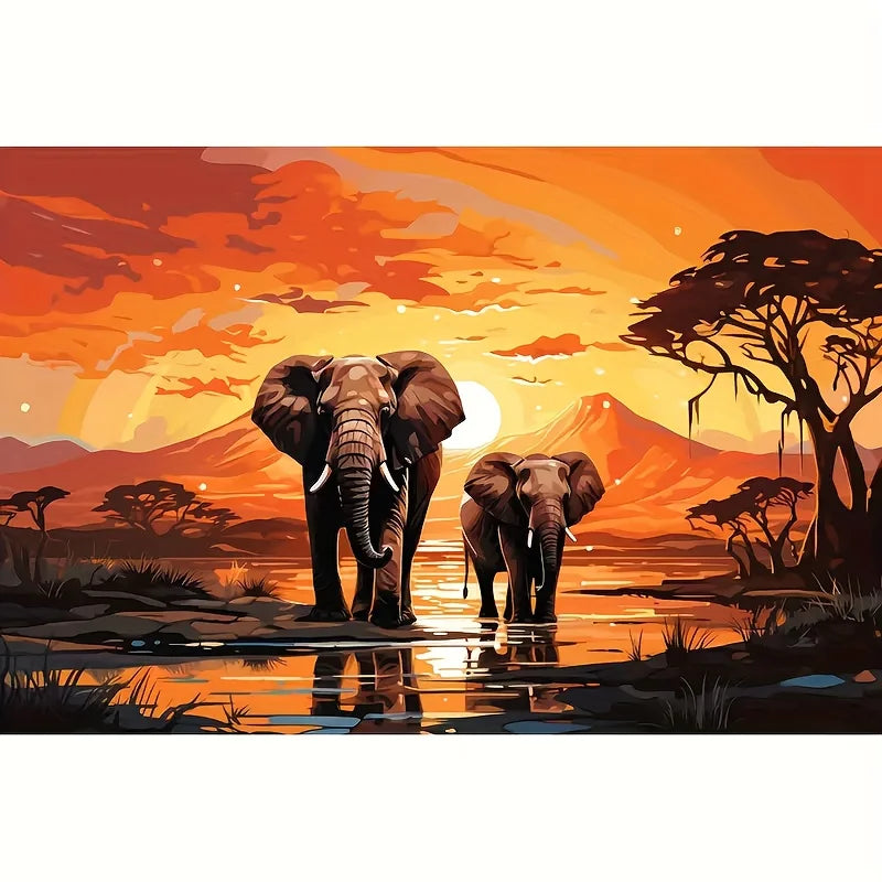 Elephant Family Jigsaw Puzzle – 500 to 2000 Pieces