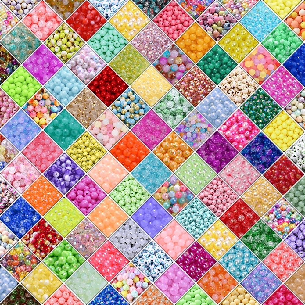 8mm Acrylic Beads Variety Pack for Jewelry Making