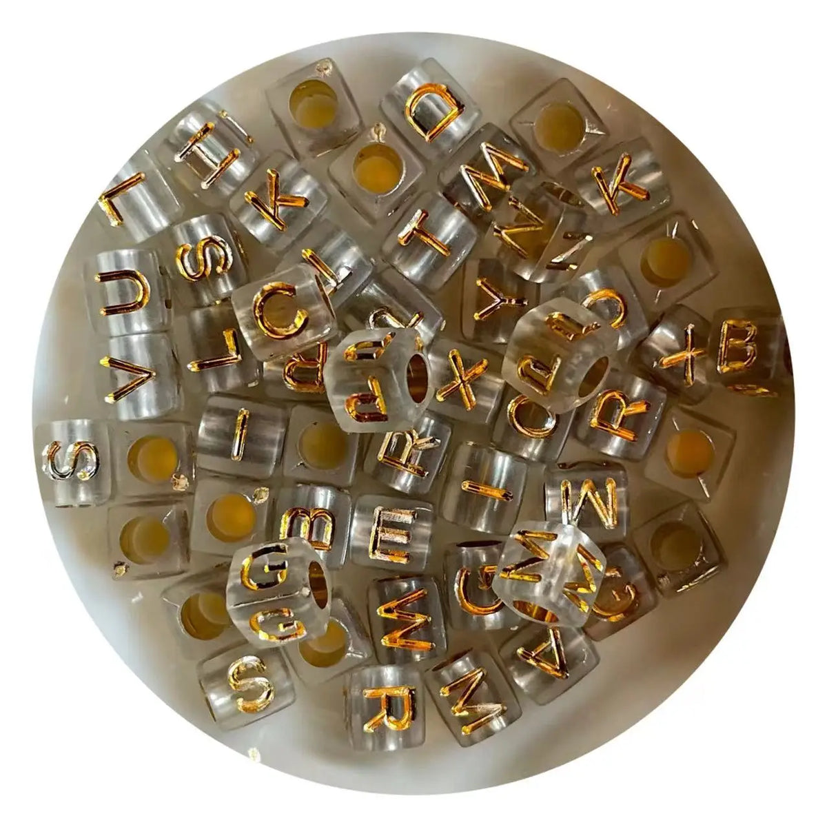 Acrylic Alphabet Beads for Jewelry Making - Mixed Letter Cubes