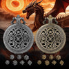 Vintage Pocket Watch Style Dice Set with 7 Polyhedral Metal Dice