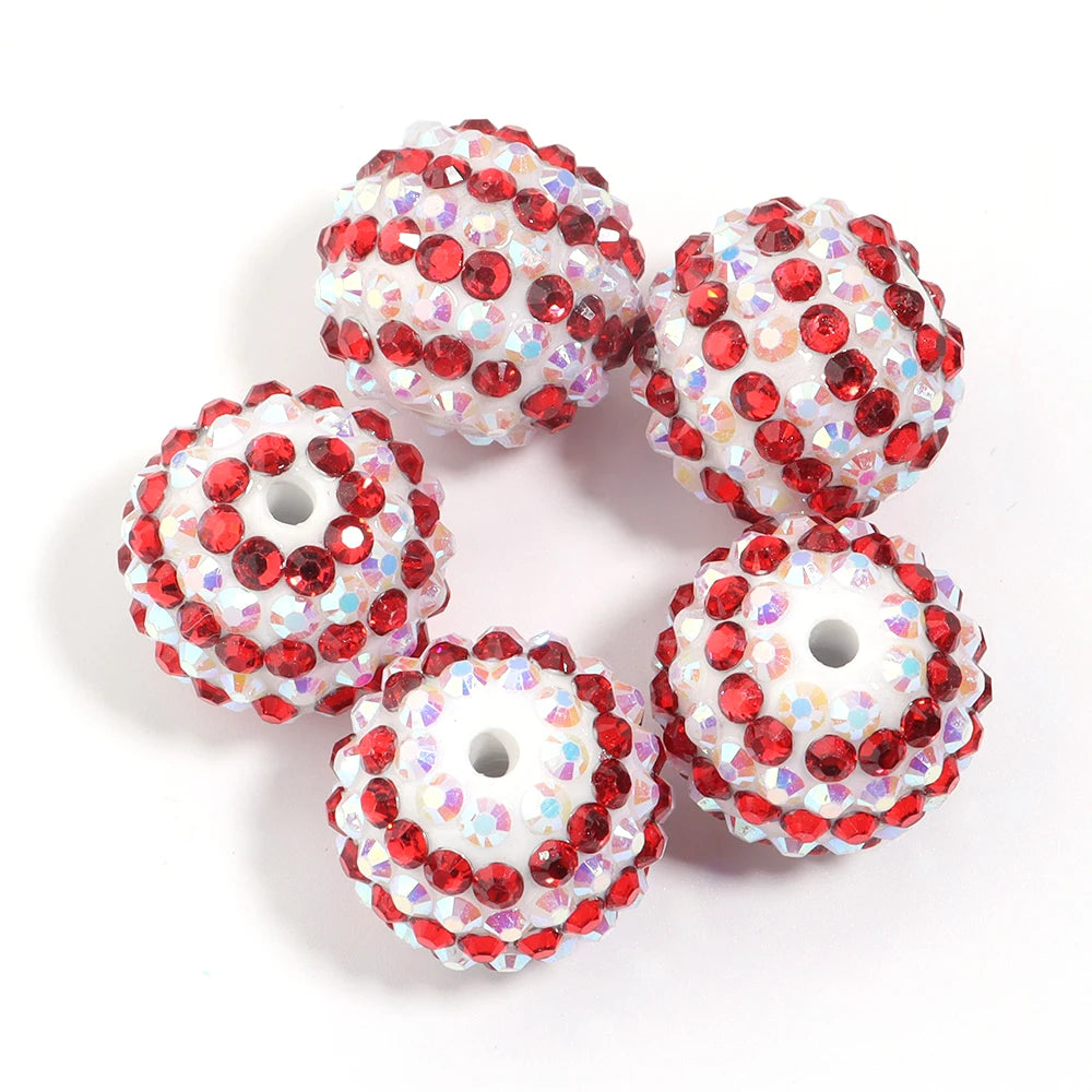 Sparkling Two-Tone Striped Resin Beads (20mm, Set of 5)