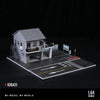 Japanese Style Auto Repair Shop Diorama with LED Lighting