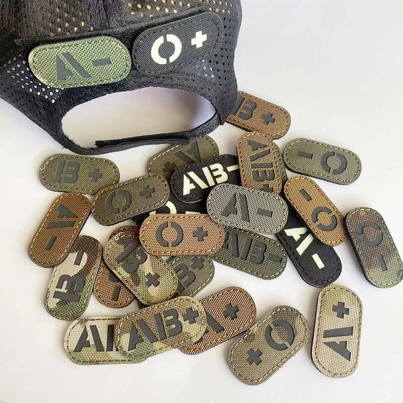Blood Type Tactical Patches with Glow-in-the-Dark Design