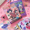A colorful die-cut sticker book set featuring characters and designs for a Kawaii Showa Diary.