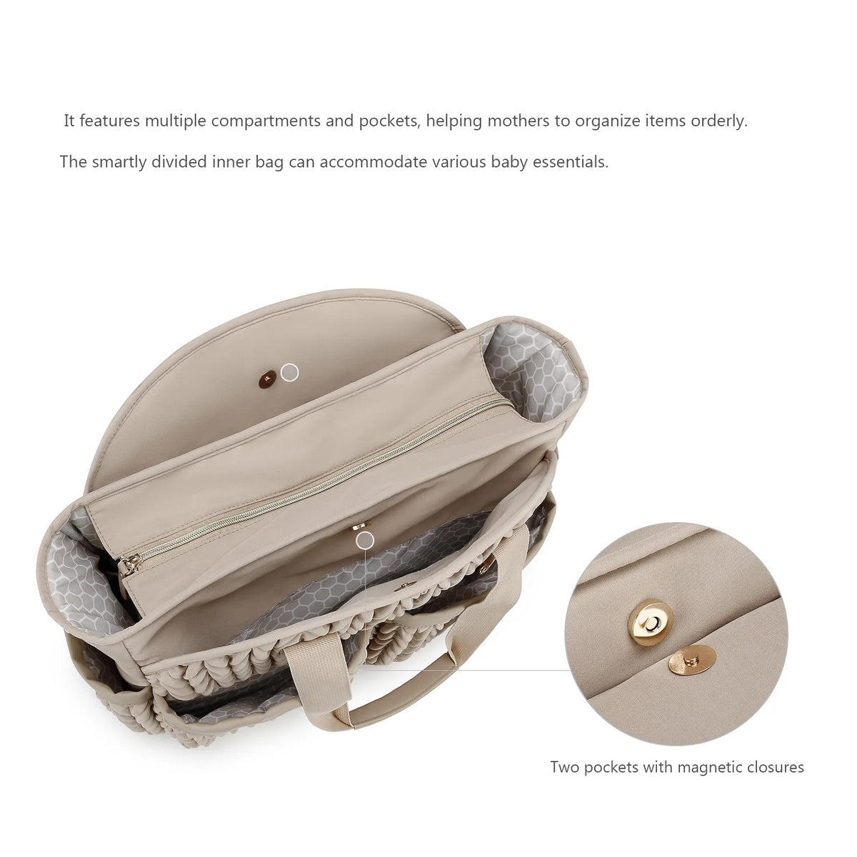 Waterproof Diaper Bag with Multiple Pockets for Parents