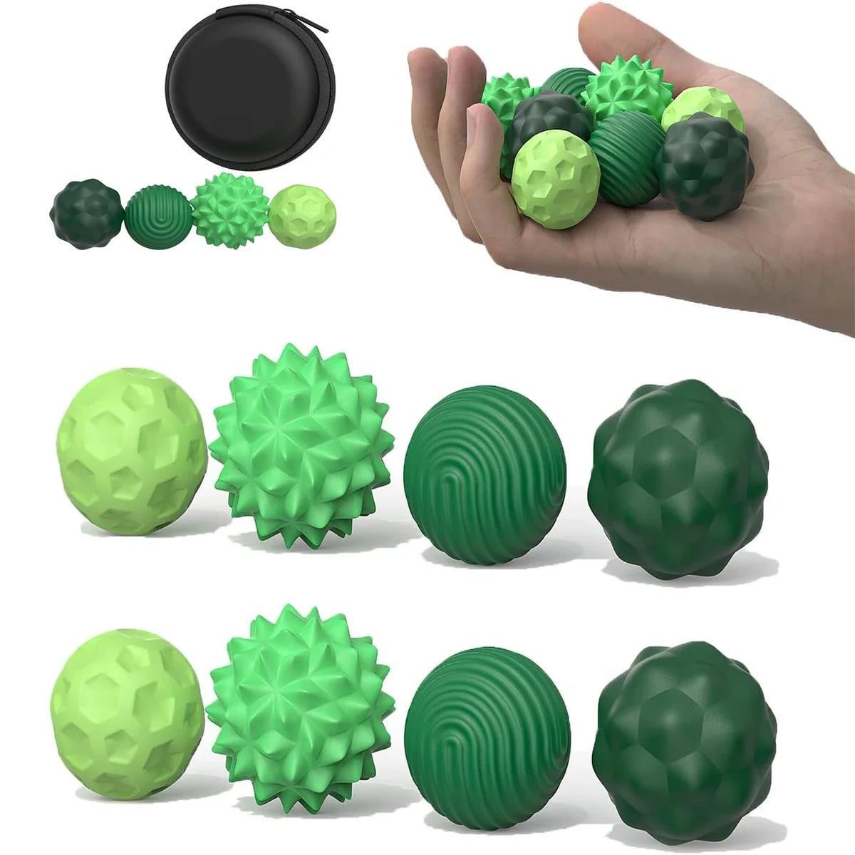 Magnetic Fidget Balls – Silicone Stress Relief Sensory Toys with 4 Textures