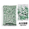 Bag of light green flat-back resin rhinestones for DIY craft and nail art