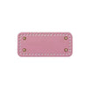 A pink PU leather crochet bag bottom rectangle shape with pre-punched holes.
