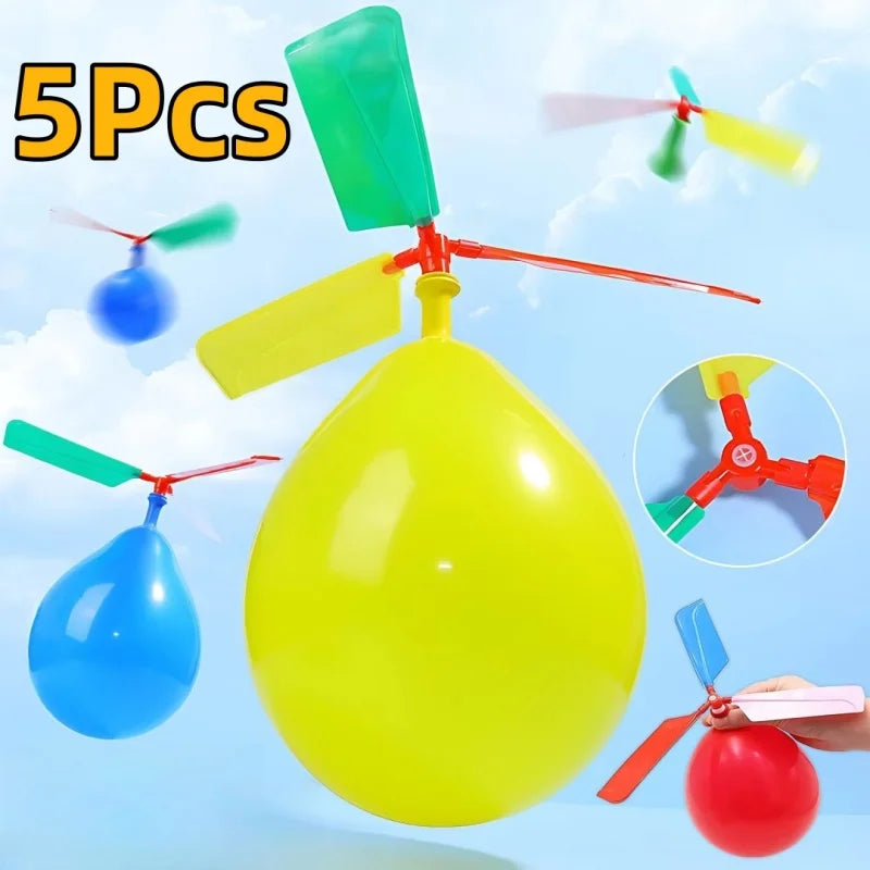 Balloon Helicopter Toy with Whistle – 5 Pack