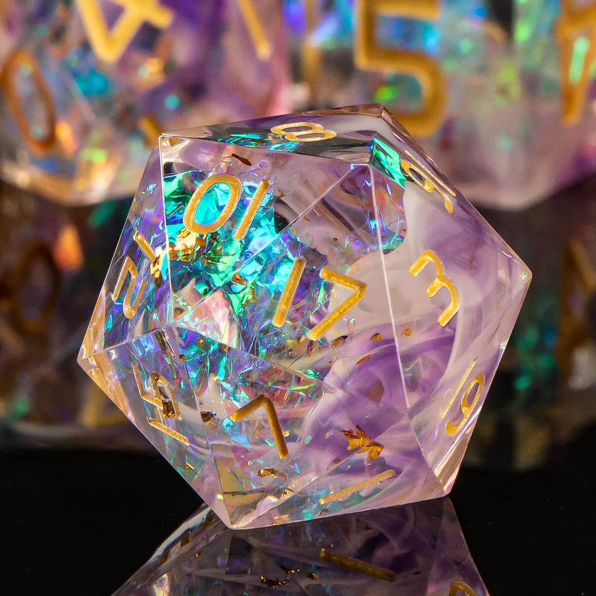 Handmade Resin Sharp Edge Dice Set for RPG Games